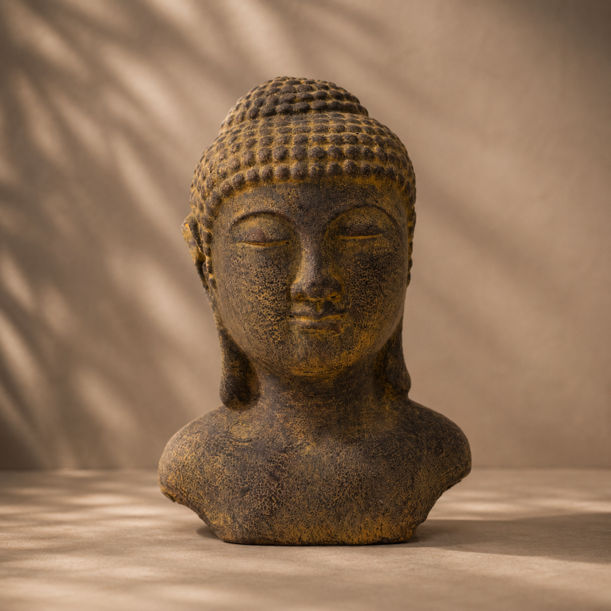 Tranquility Buddha Head - Grey