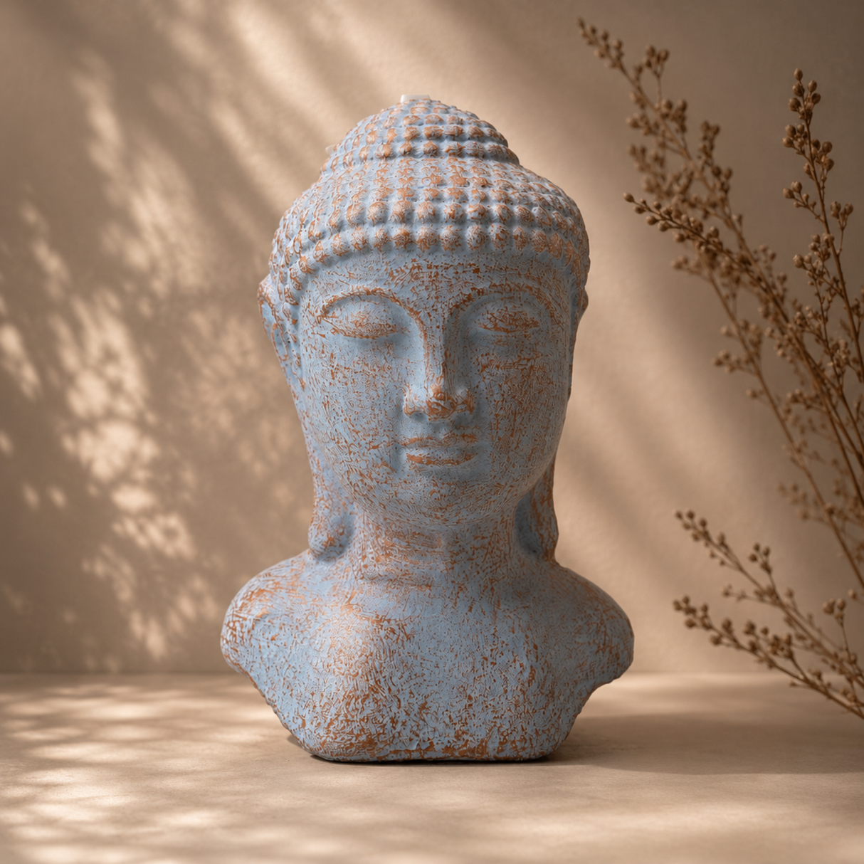 Tranquility Buddha Head - Blue Copper
