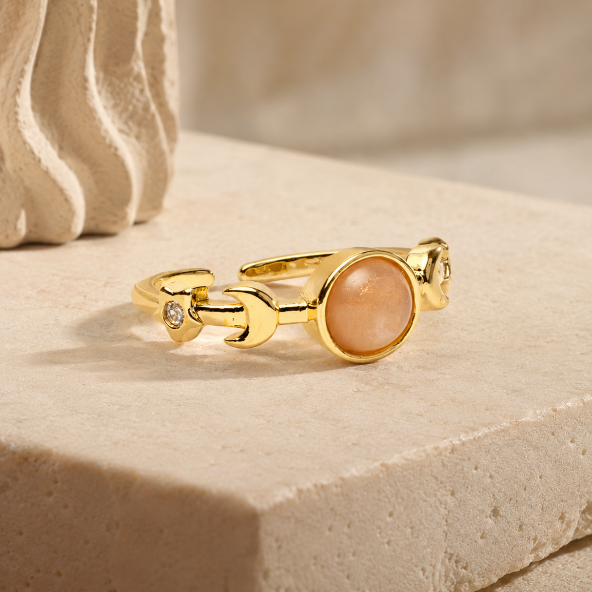 Sunstone Lunar Cycle Ring