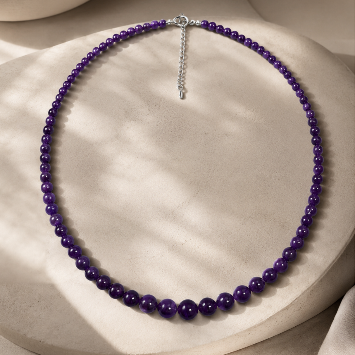Amethyst Drop Bead Necklace