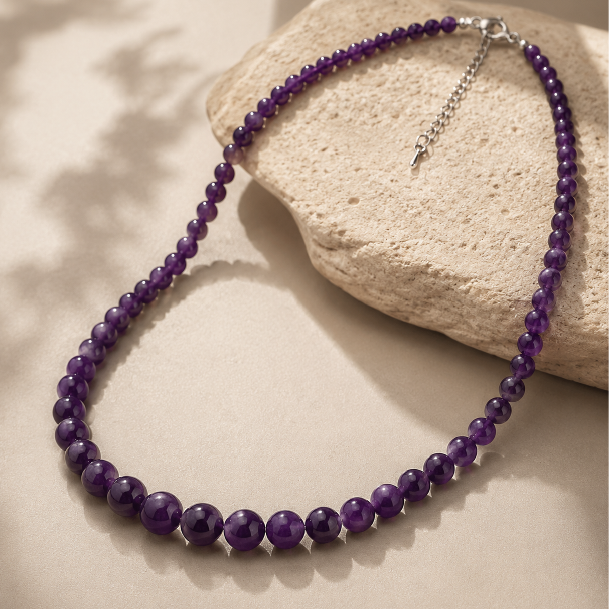 Amethyst Drop Bead Necklace