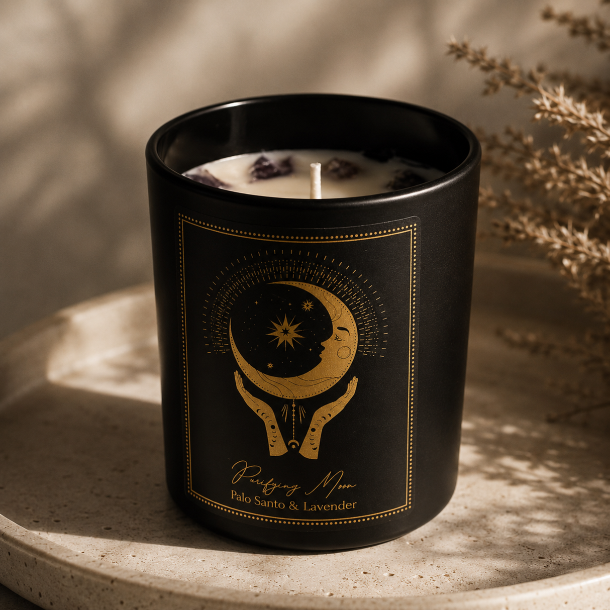 Manifestation Gemstone Candle Purifying Moon