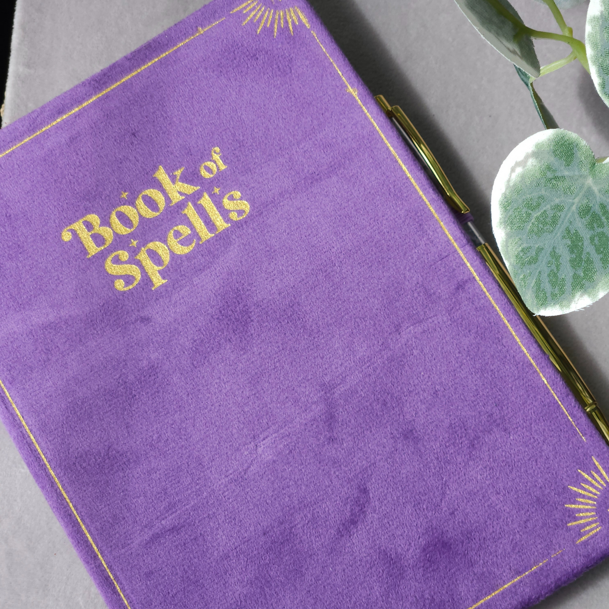 Book of Spells Journal with Amethyst Crystal Pen