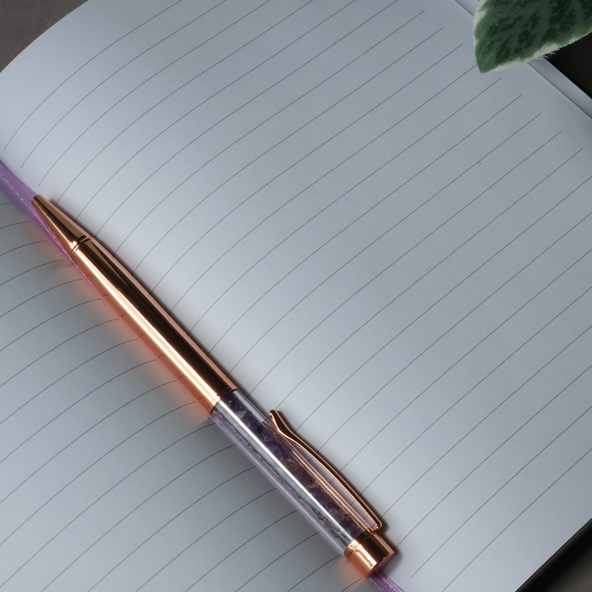 Midnight Moth Journal with Amethyst Pen