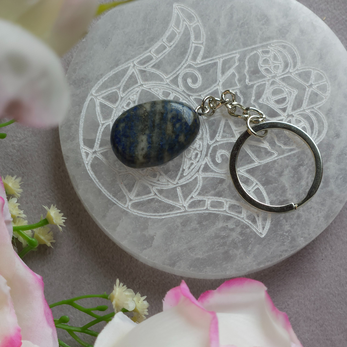 Lapis Lazuli Drop Keyring