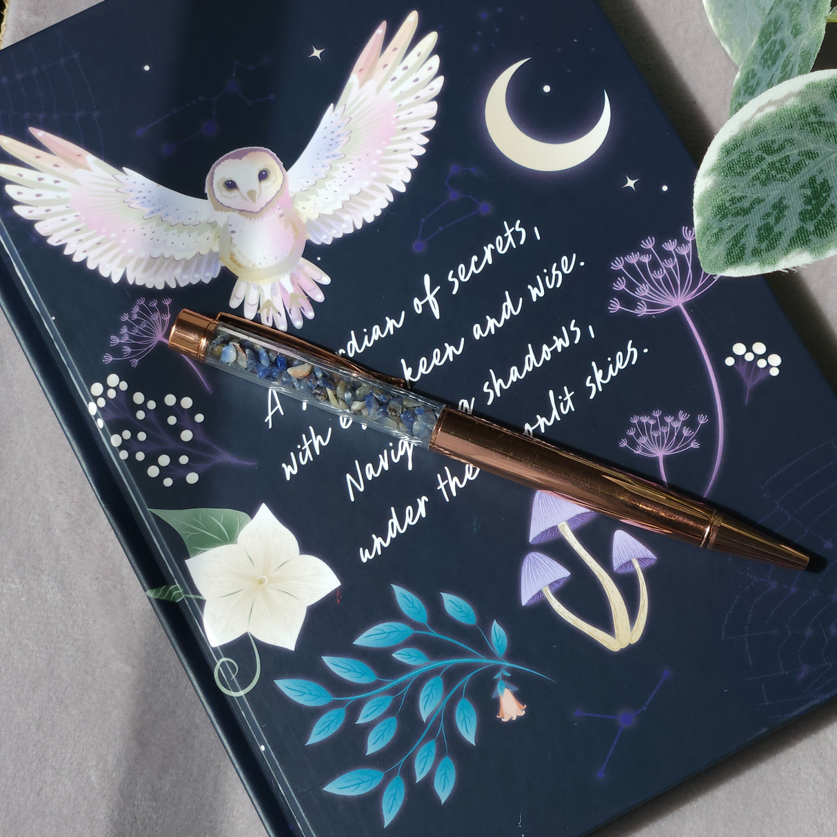 Night Owl Journal with Sodalite Pen