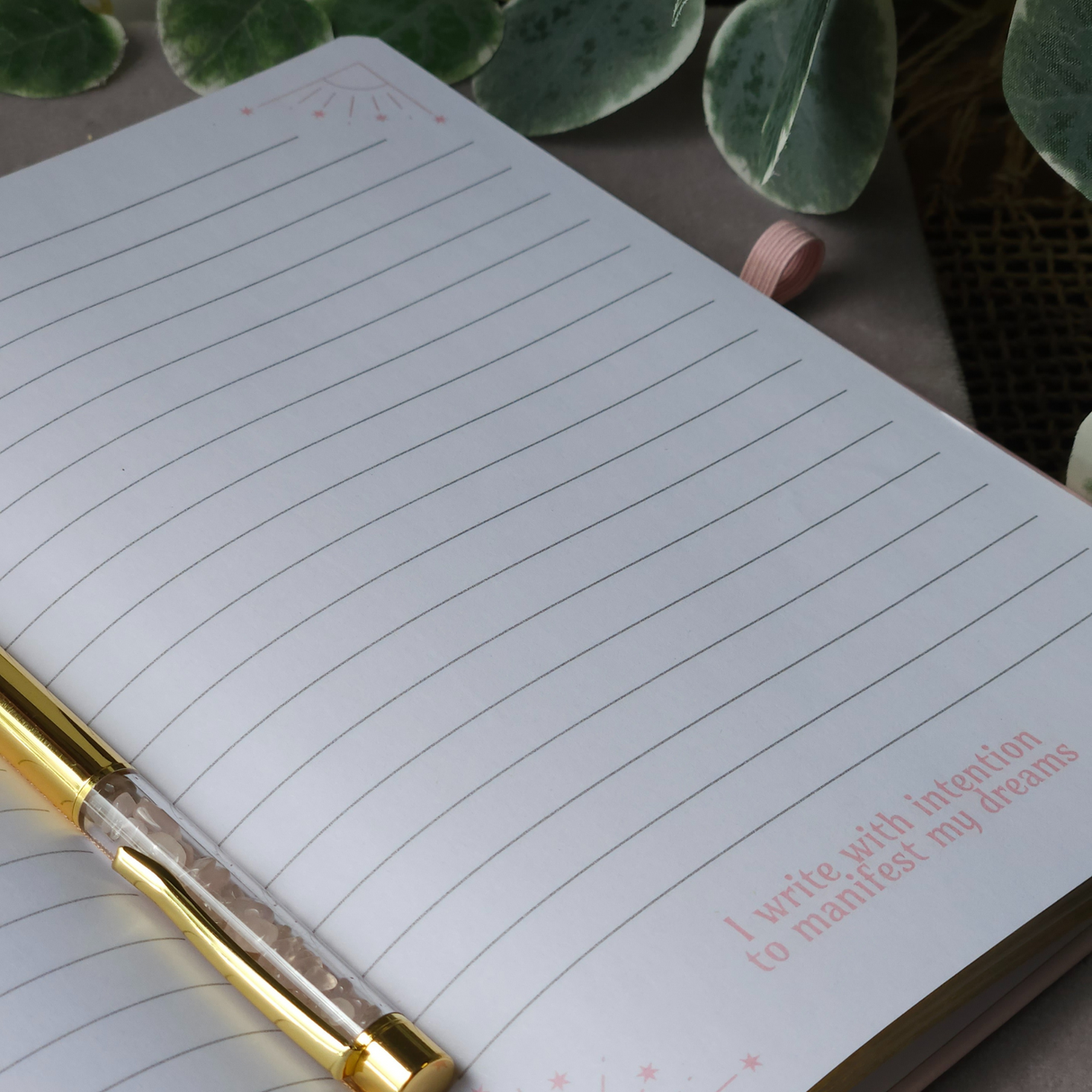 Goddess Energy Manifestation Journal and Rose Quartz Crystal Pen
