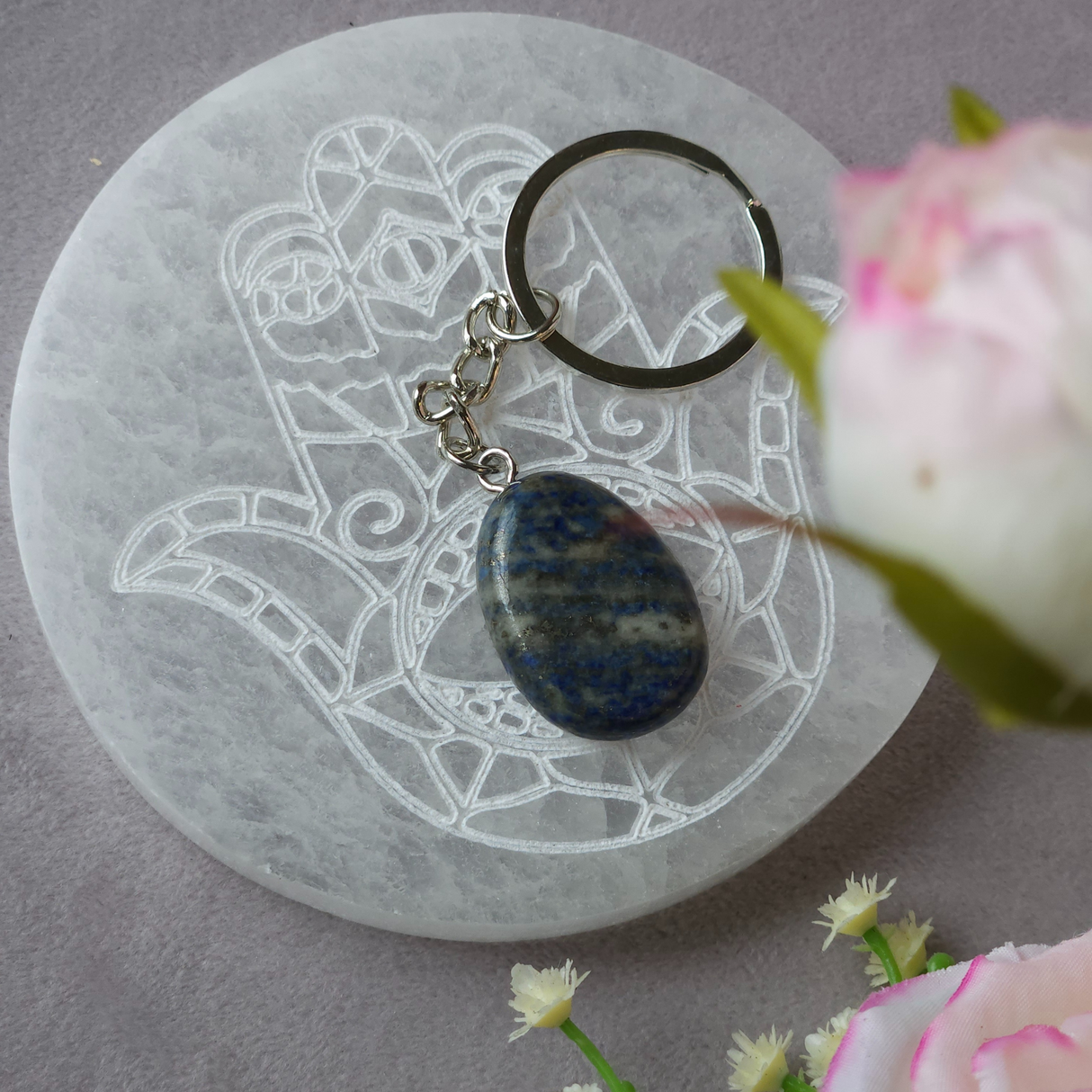 Lapis Lazuli Drop Keyring