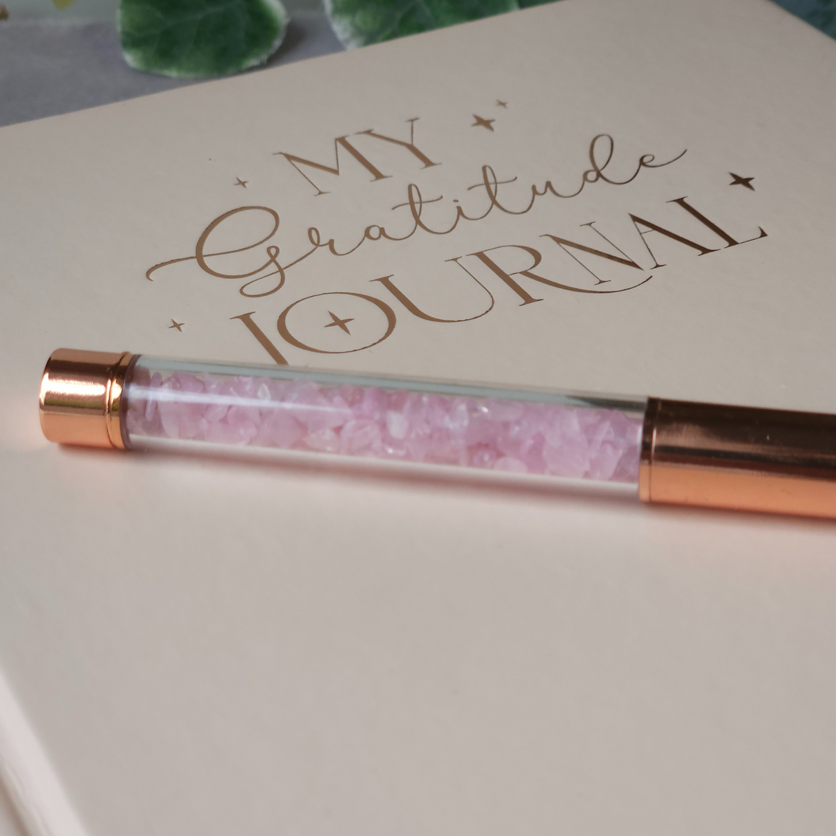 Gratitude Journal with Rose Quartz Pen