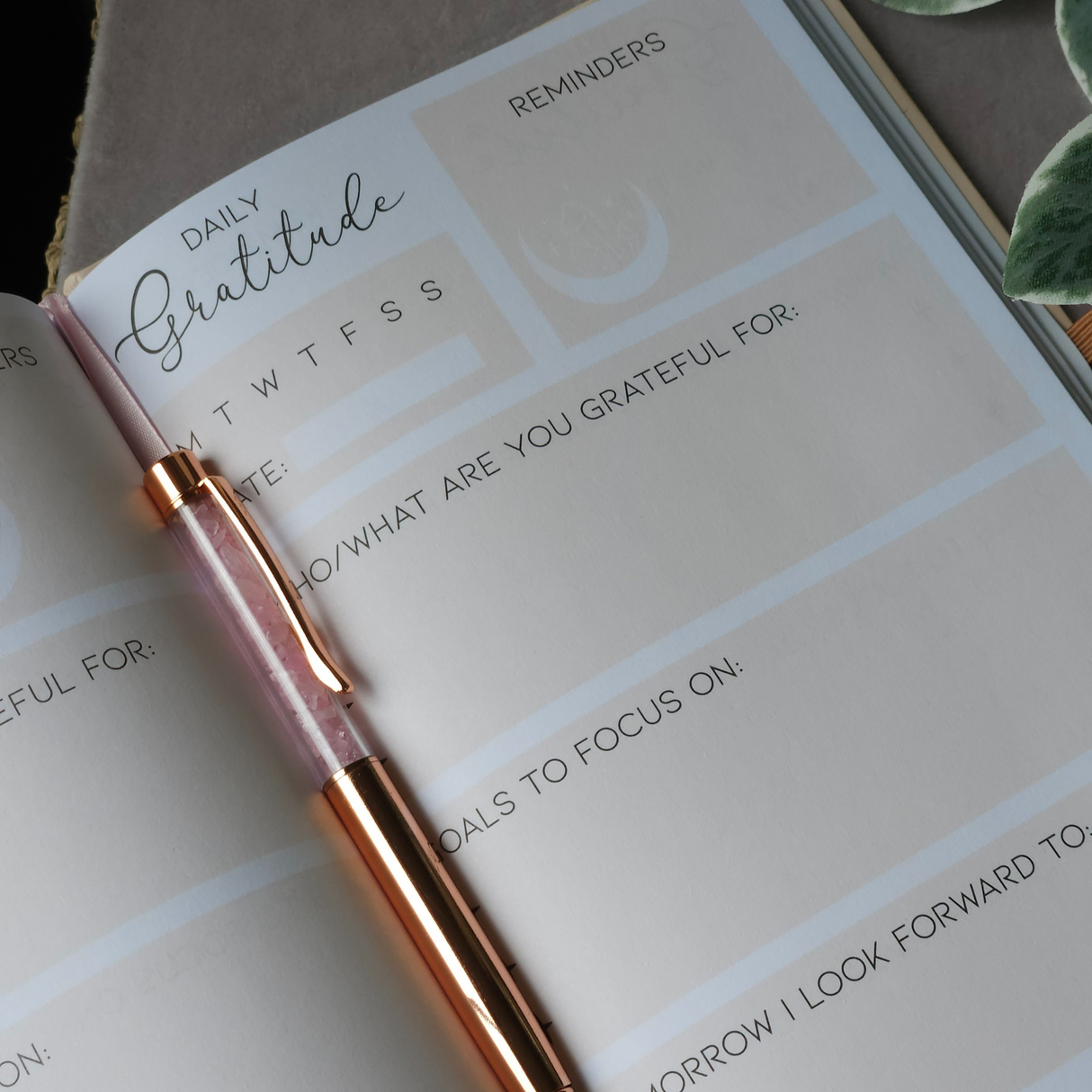 Gratitude Journal with Rose Quartz Pen