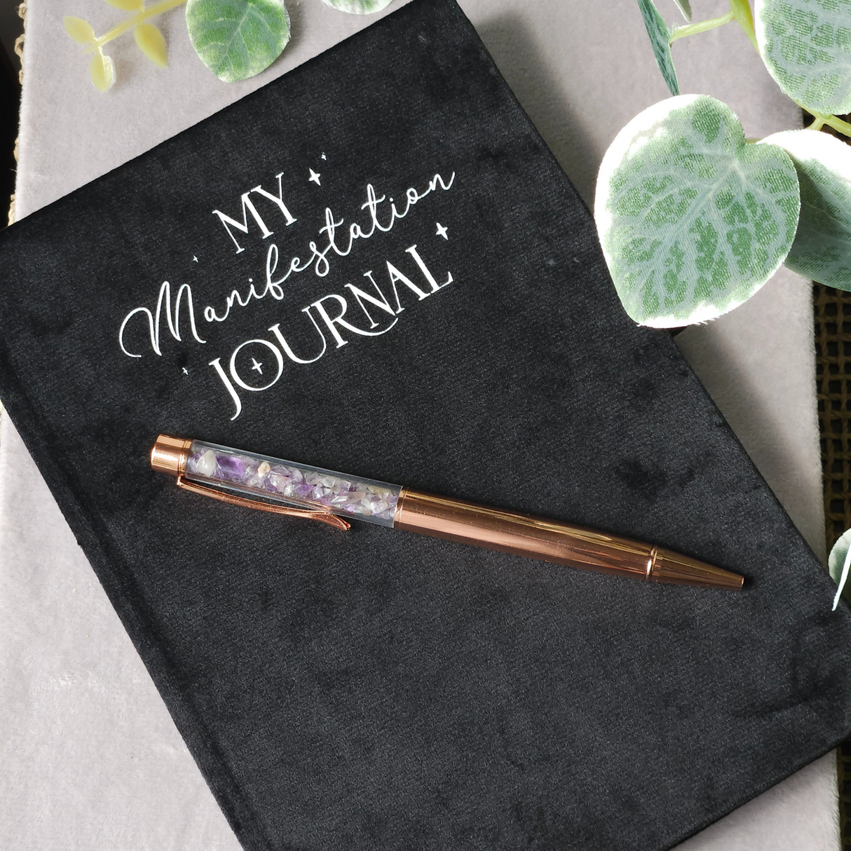 Manifestation Journal with Amethyst Pen