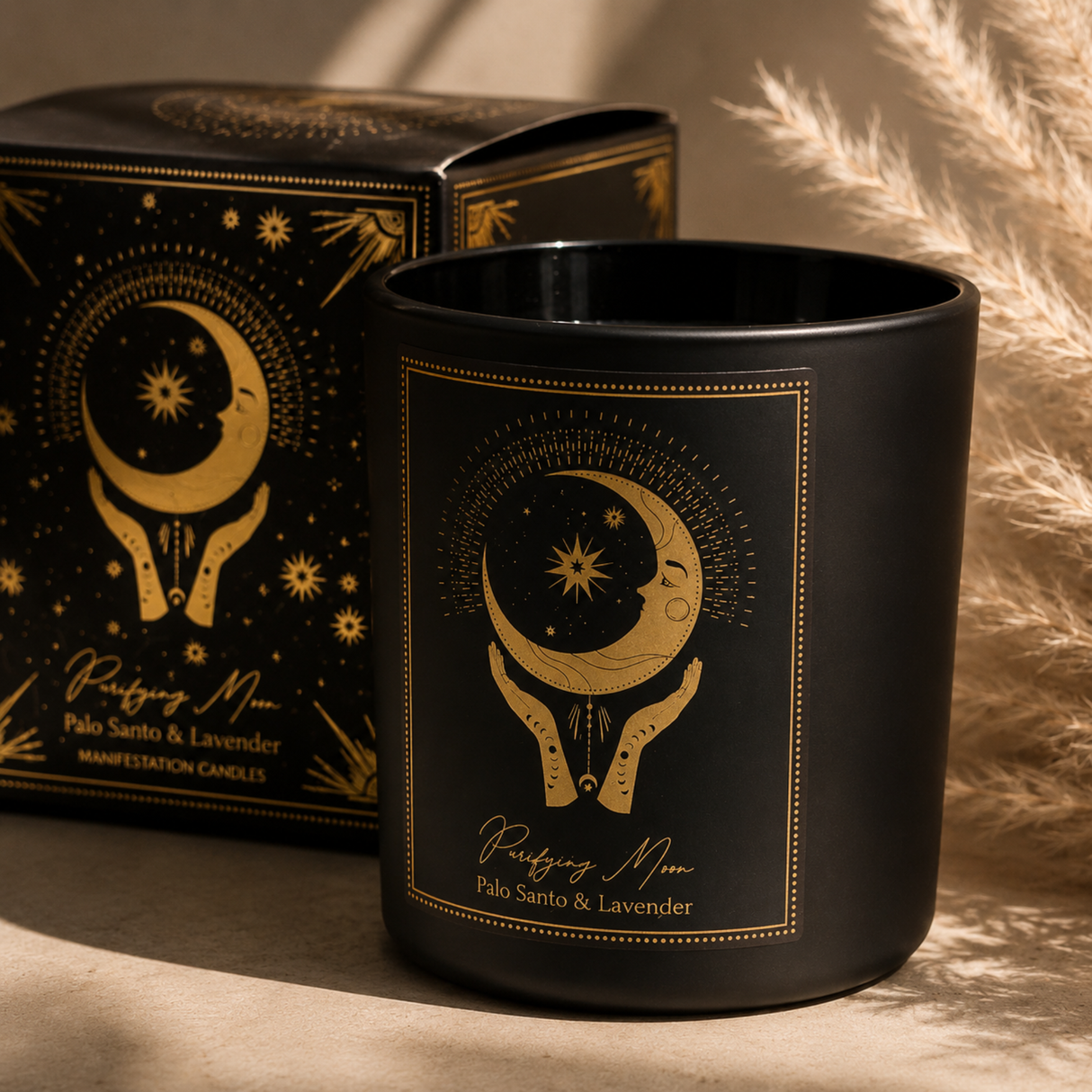 Manifestation Gemstone Candle Purifying Moon