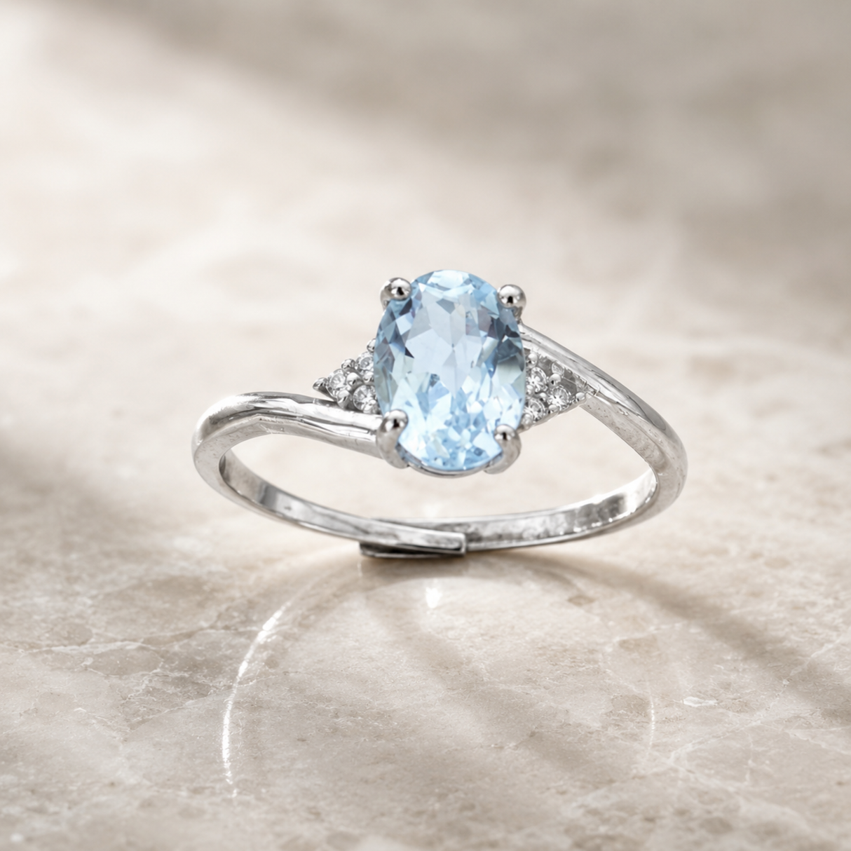Faceted Topaz Adjustable Ring