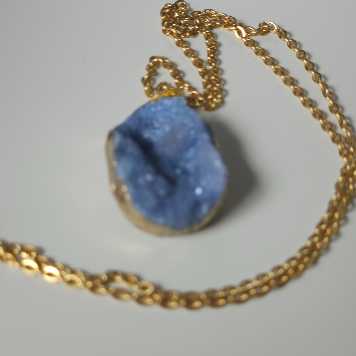 Extraordinary Angel Aura Drusy Quartz Crystal Necklace