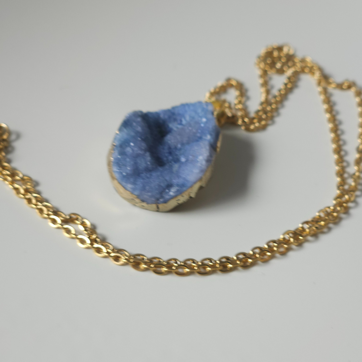 Extraordinary Angel Aura Drusy Quartz Crystal Necklace