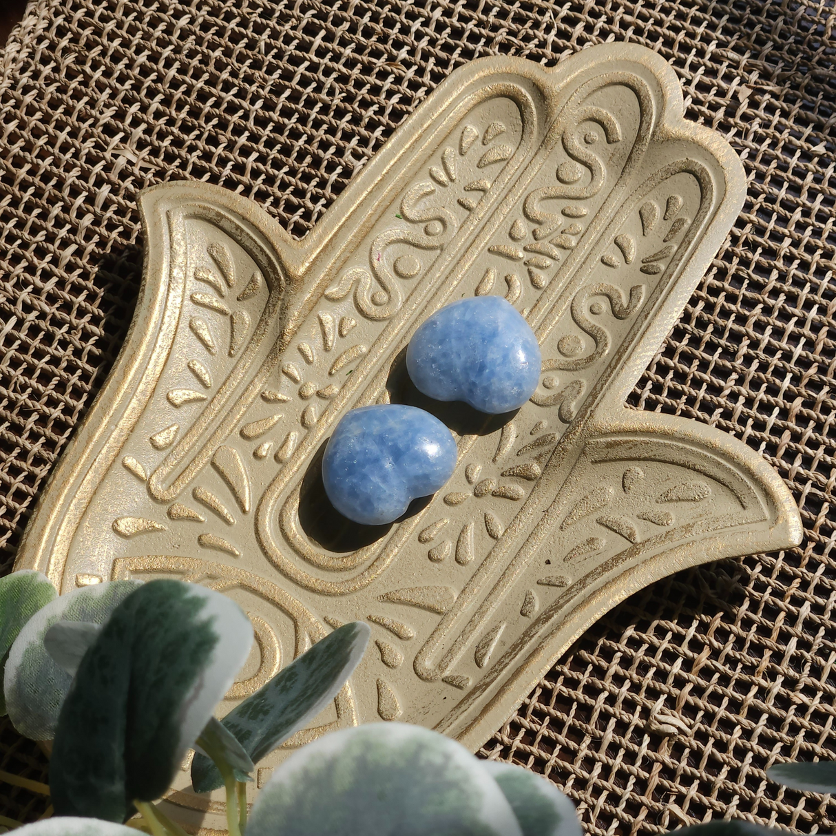 Blue Calcite Crystal Heart