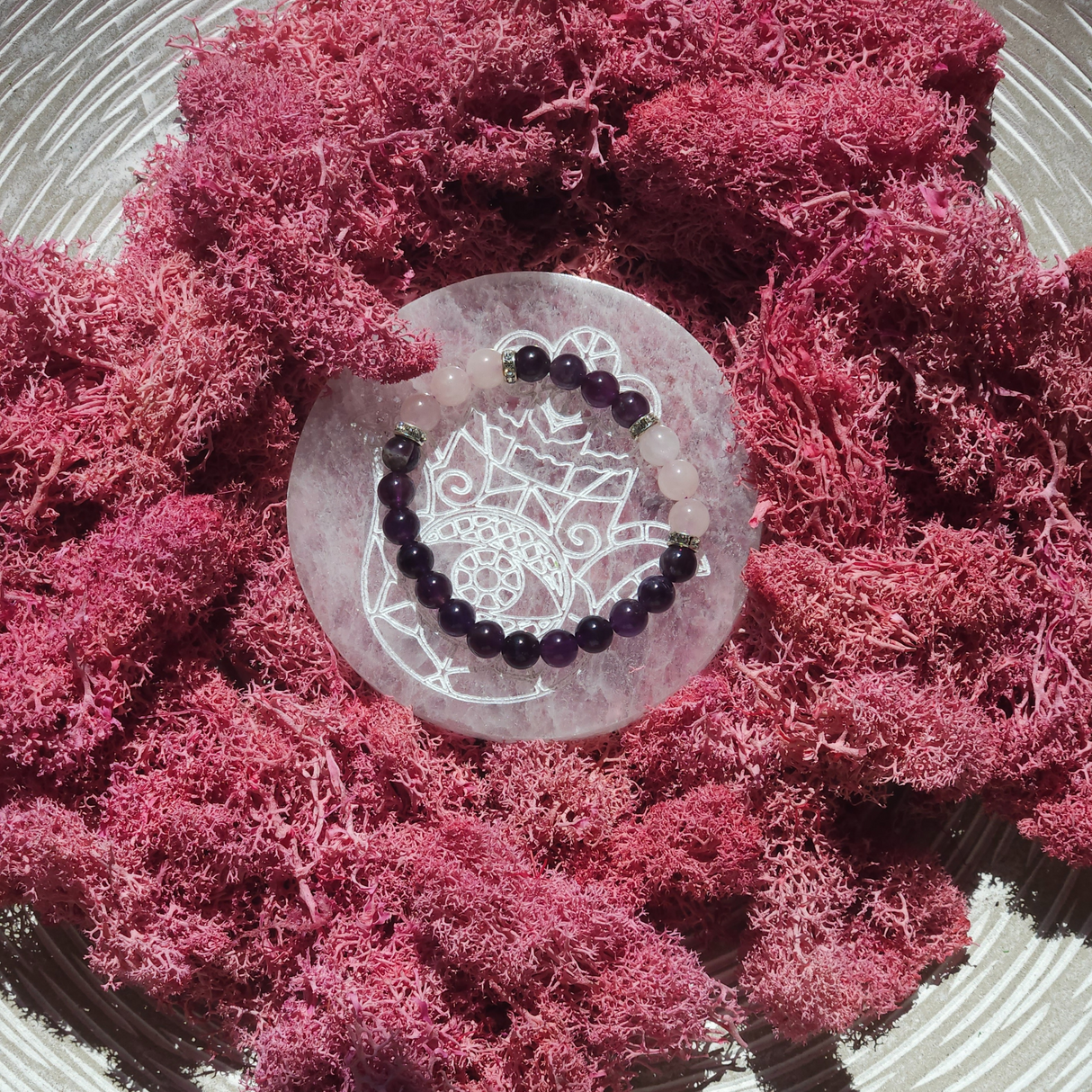 Amethyst and Rose Quartz Bracelet