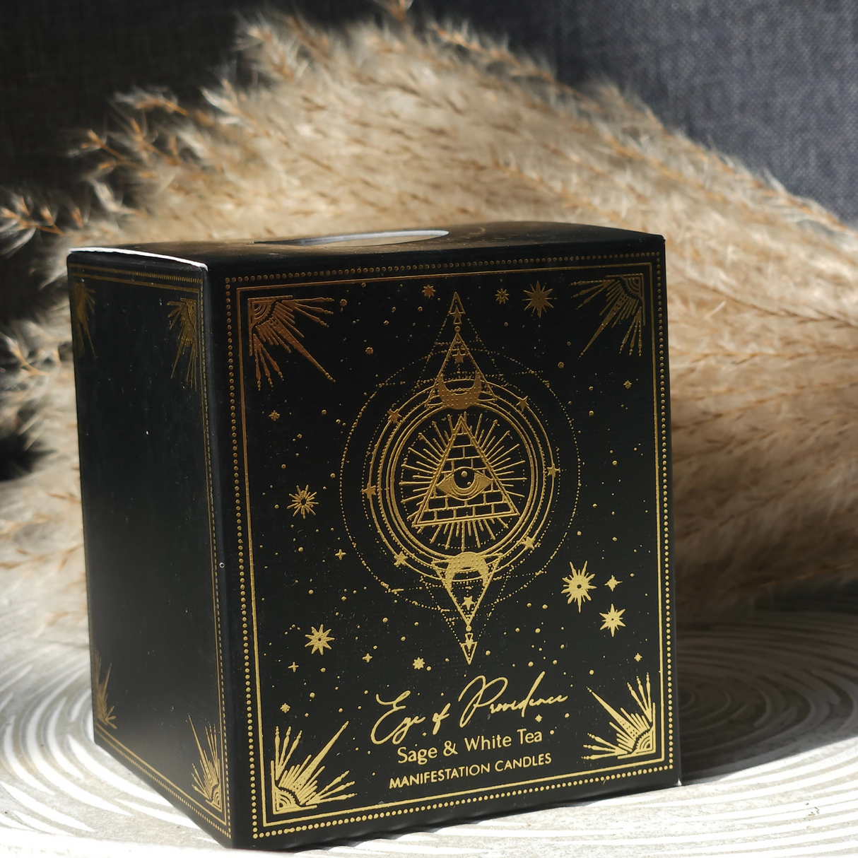 Manifestation Gemstone Candle Eye of Providence
