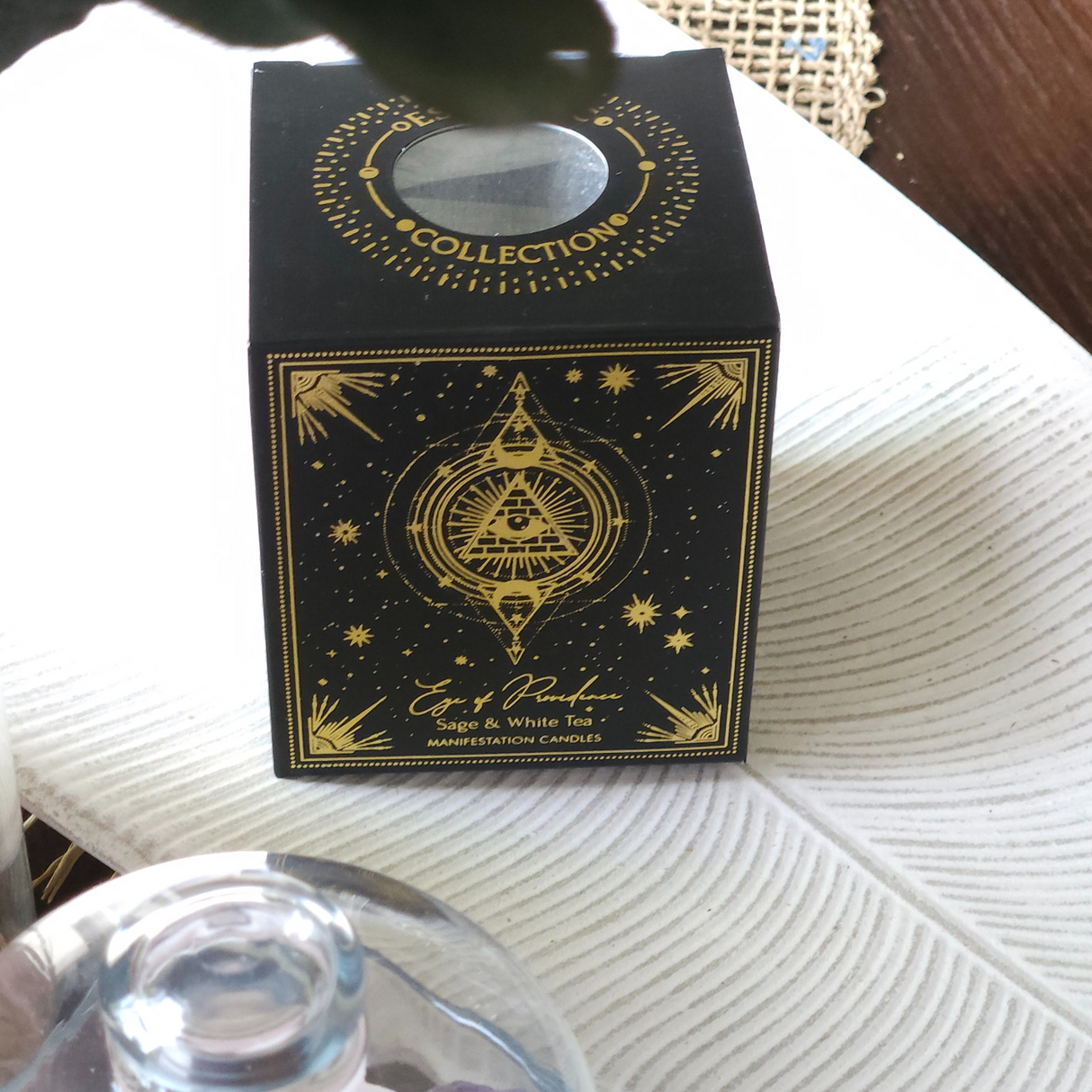 Manifestation Gemstone Candle Eye of Providence