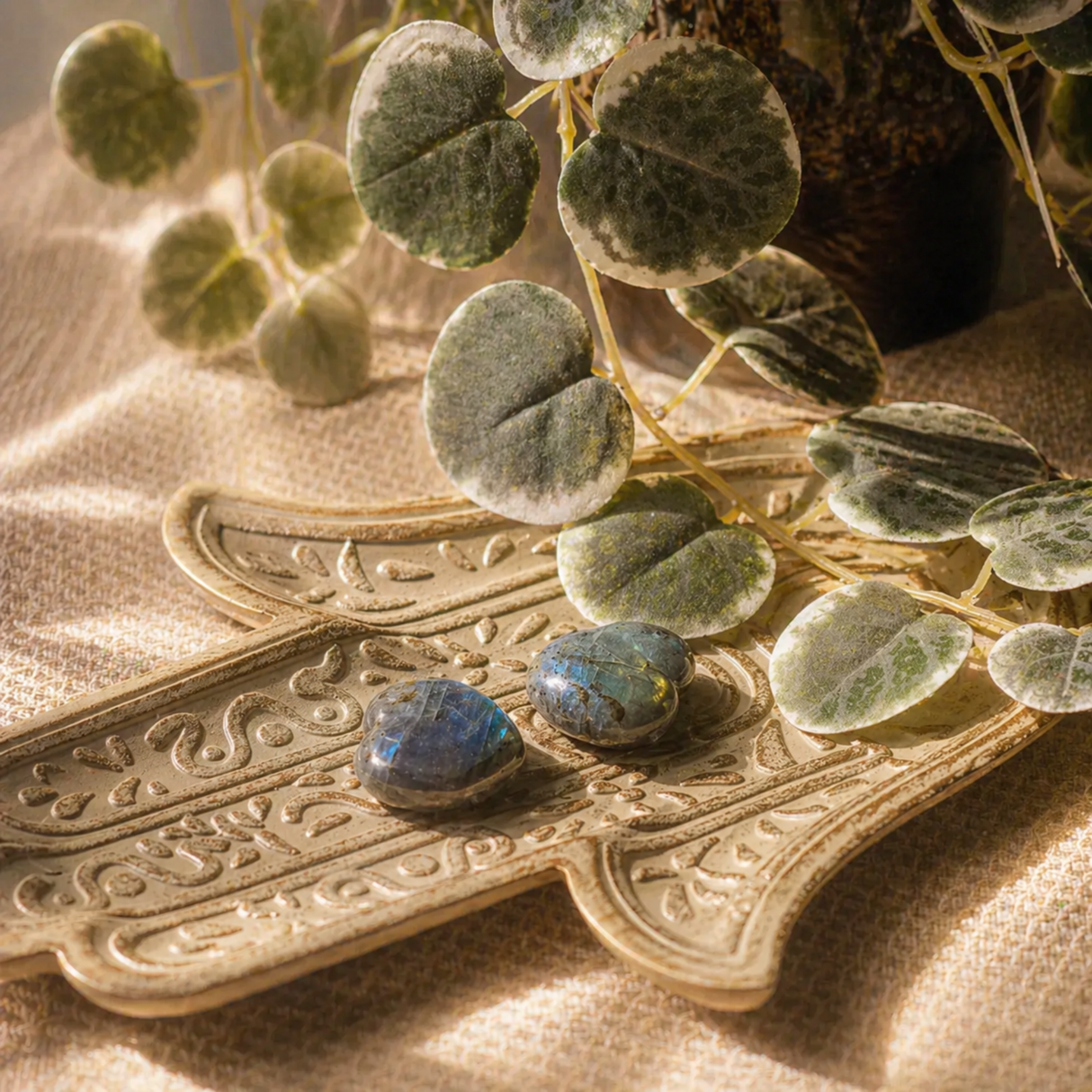 Labradorite Heart