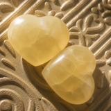Yellow Calcite Crystal Heart