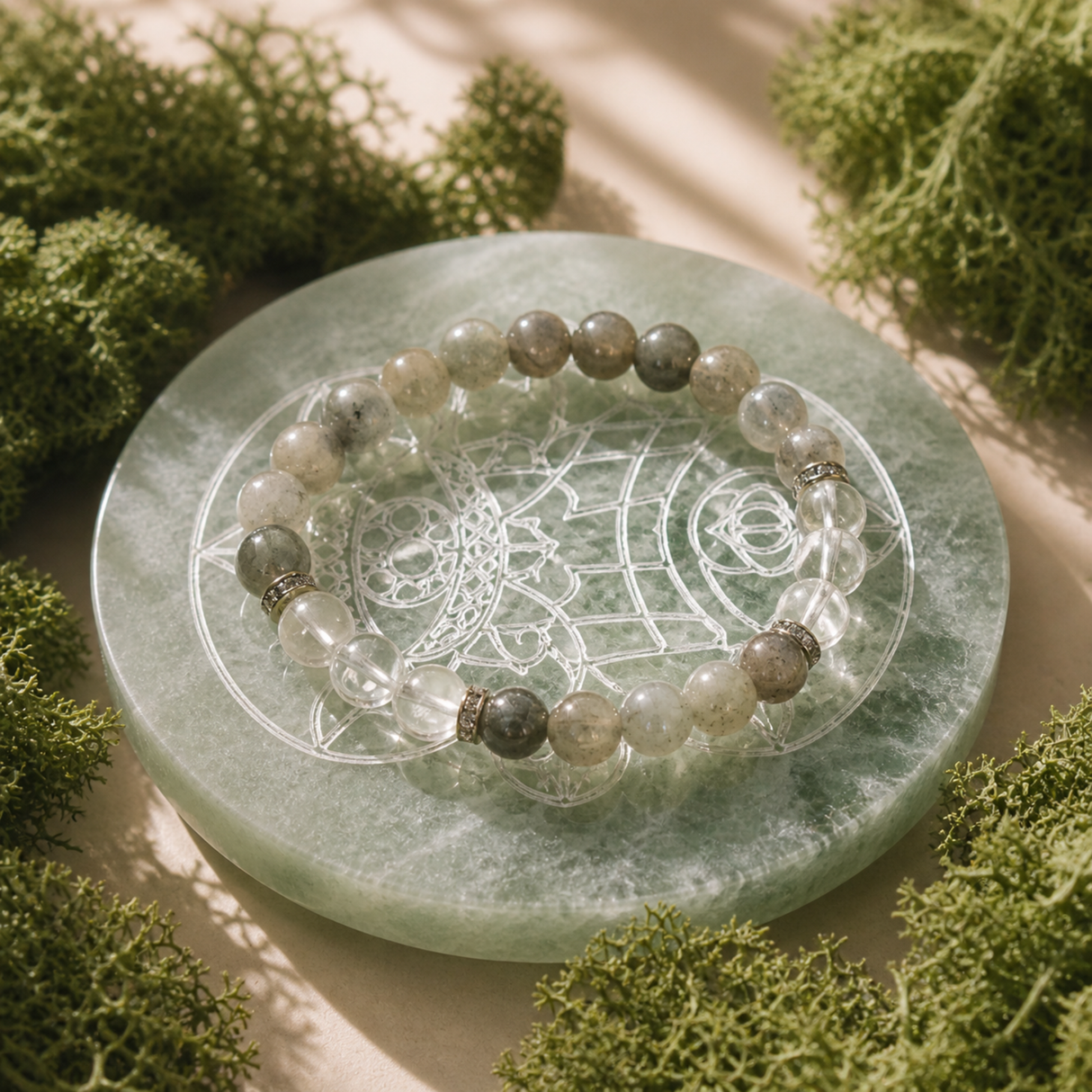 Labradorite and Rock Crystal Bracelet