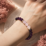 Amethyst and Rose Quartz Bracelet