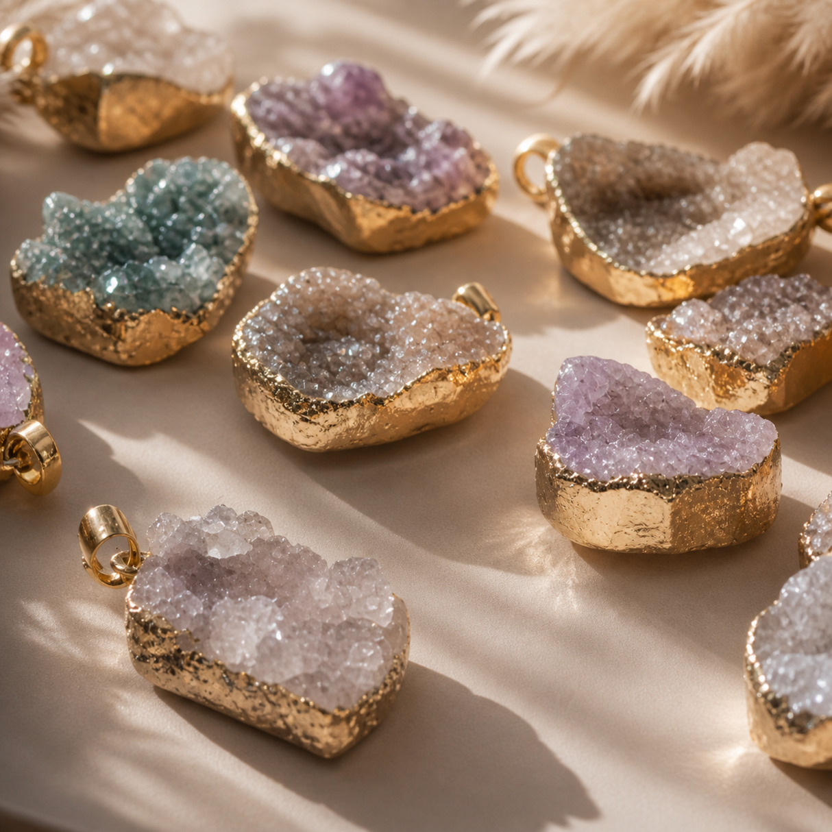 Extraordinary Angel Aura Drusy Quartz Crystal Necklace
