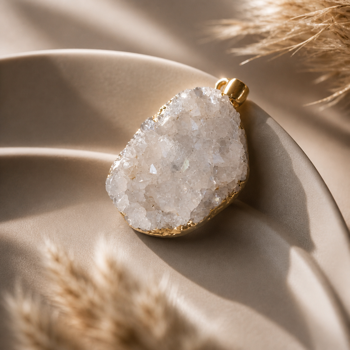 Extraordinary Angel Aura Drusy Quartz Crystal Necklace
