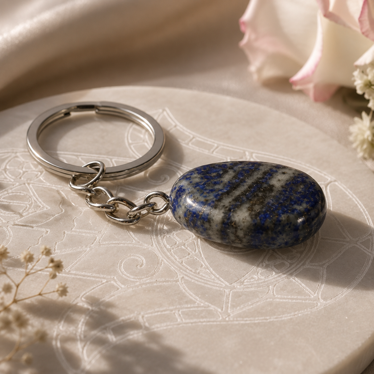 Lapis Lazuli Drop Keyring