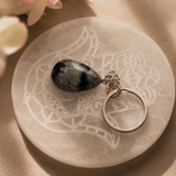 Snow Obsidian Drop Keyring
