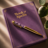 Book of Spells Journal with Amethyst Crystal Pen