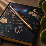 Midnight Moth Journal with Amethyst Pen