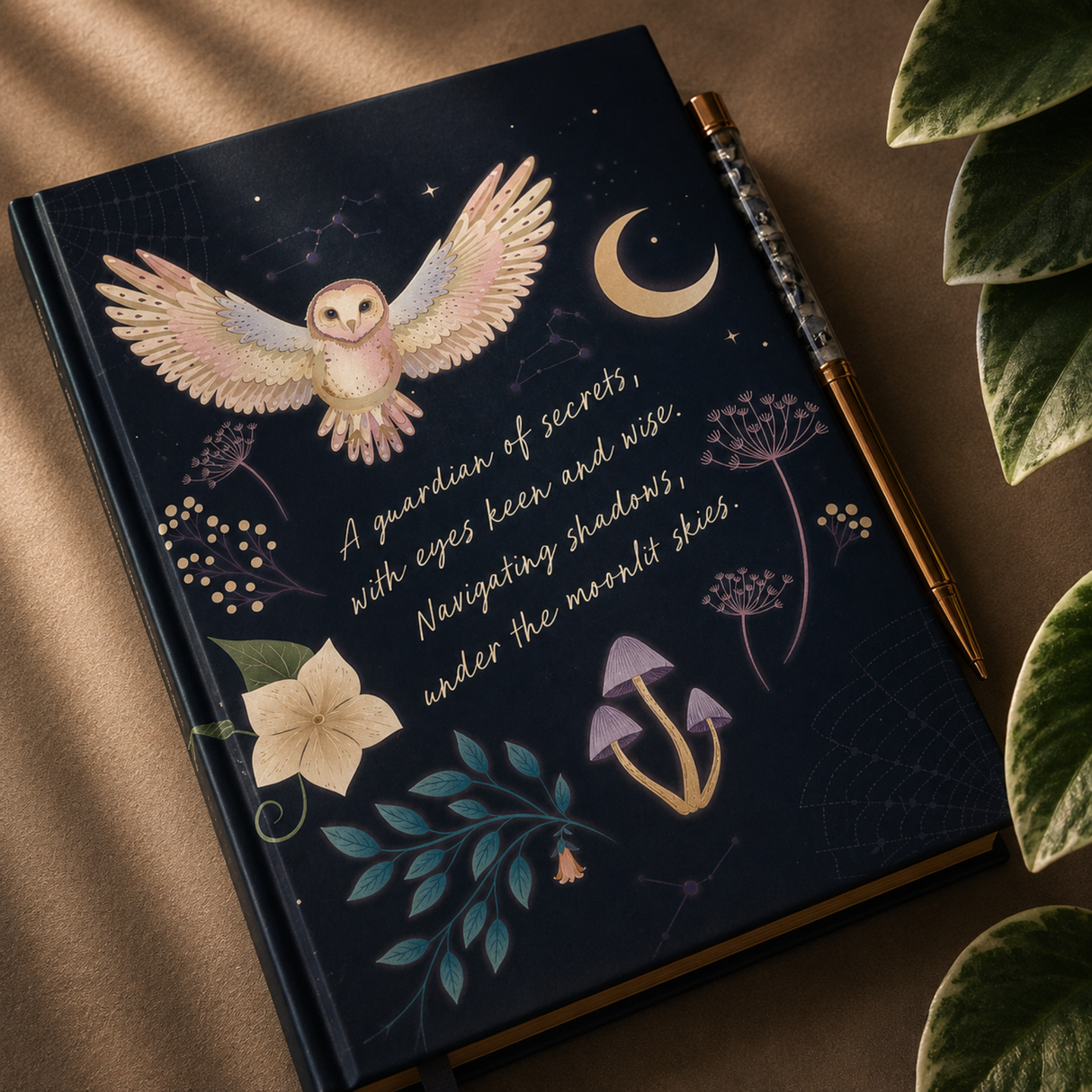 Night Owl Journal with Sodalite Pen