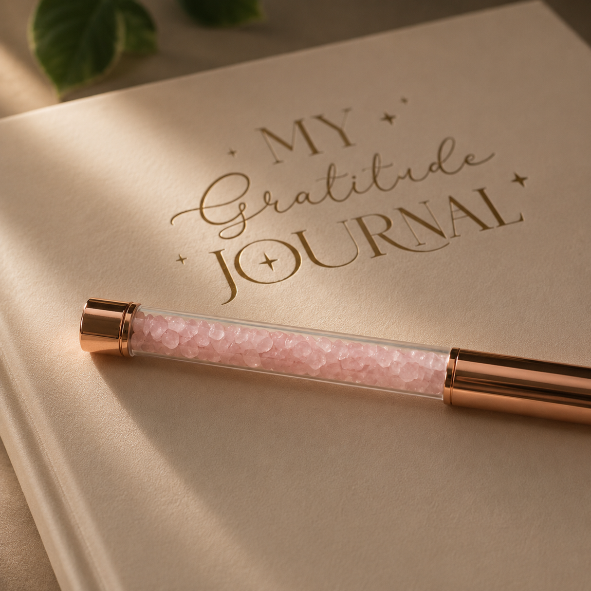 Gratitude Journal with Rose Quartz Pen