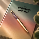 Multicoloured Gratitude Journal with Amethyst Pen