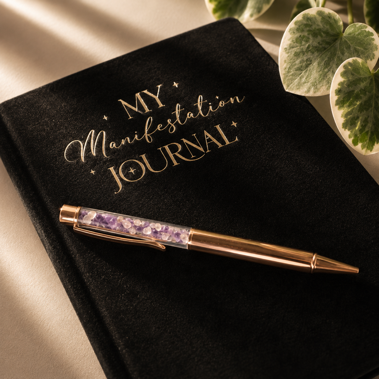 Manifestation Journal with Amethyst Pen