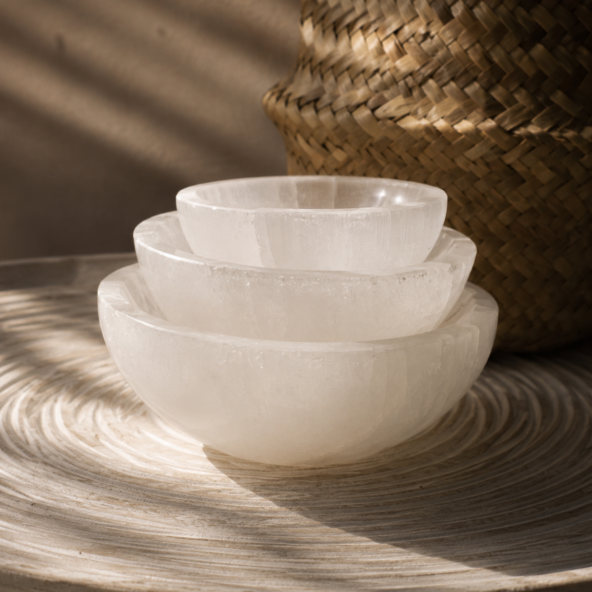 Selenite Round Bowl