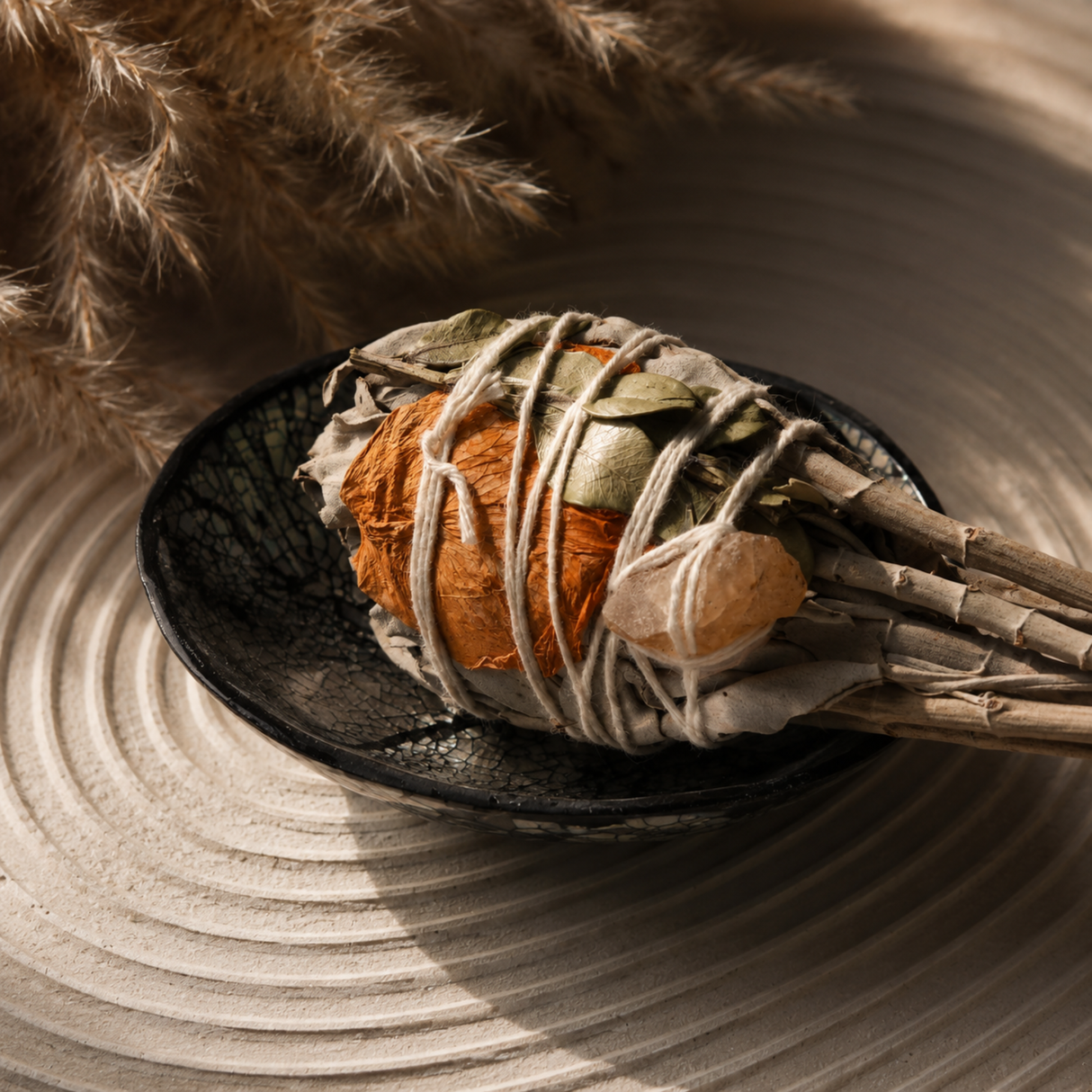 Sage Smudging Bowl Round