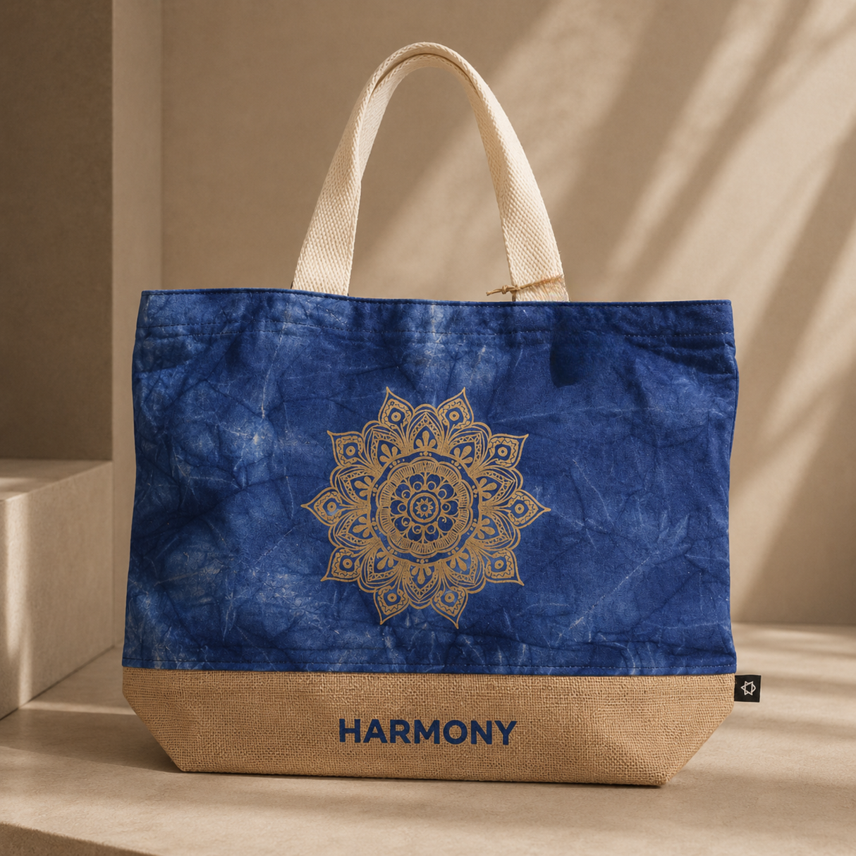 All Natural Bag - Blue Stonewash - Mandala - Harmony