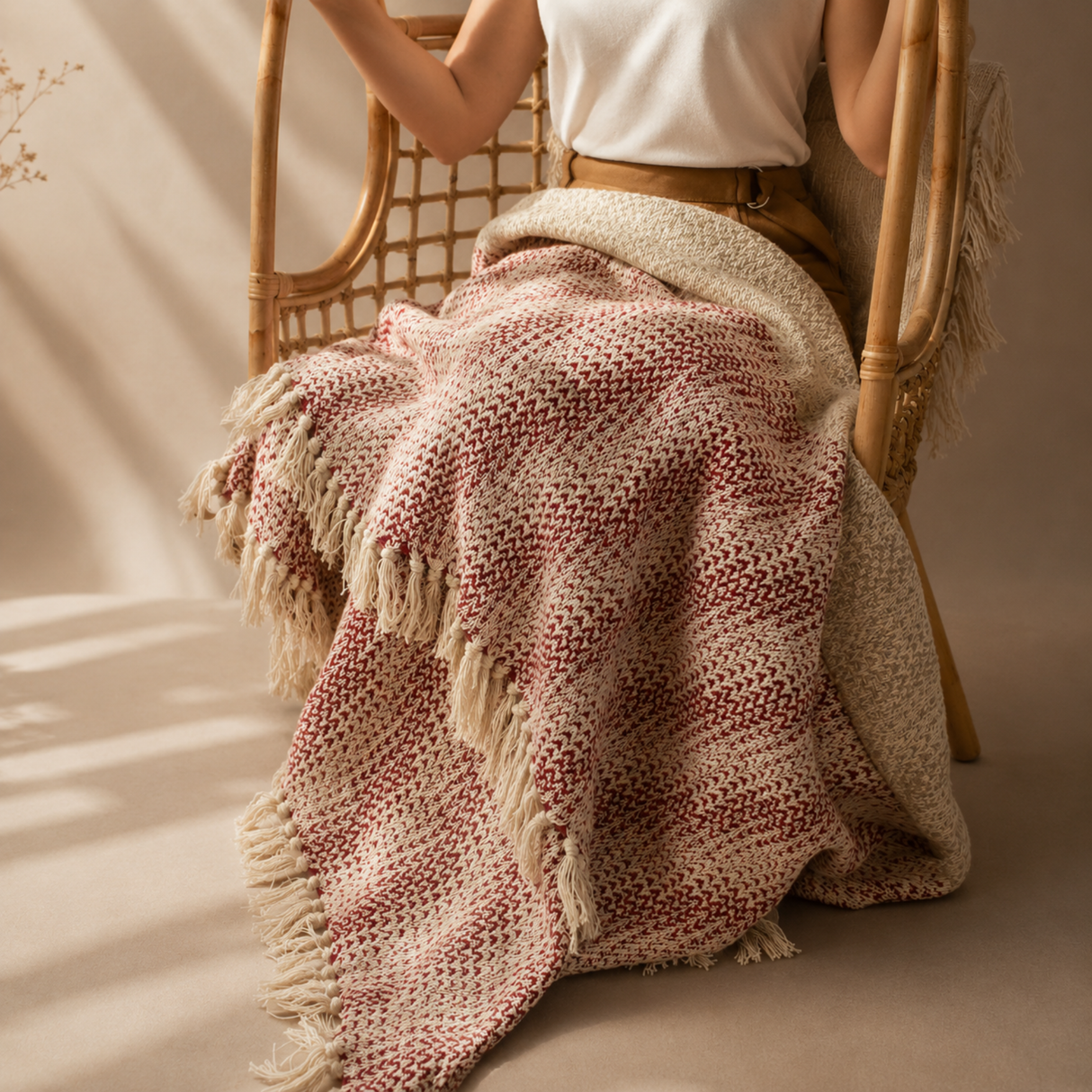 Boho Comfort Throws - 125x150cm - Ruby Two Tone
