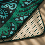 Grip Yoga Towel Mandalas, Jungle Green