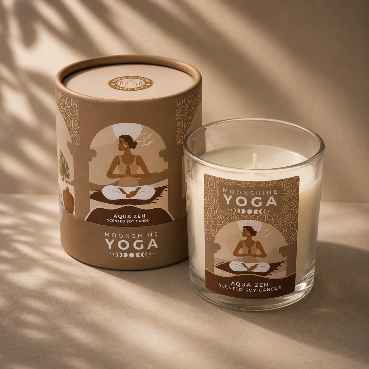 Moonshine Yoga soy wax candle Aqua Zen