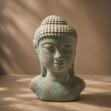 Tranquility Buddha Head - Green Copper