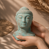 Tranquility Buddha Head - Green Copper