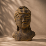 Tranquility Buddha Head - Grey