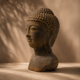 Tranquility Buddha Head - Grey