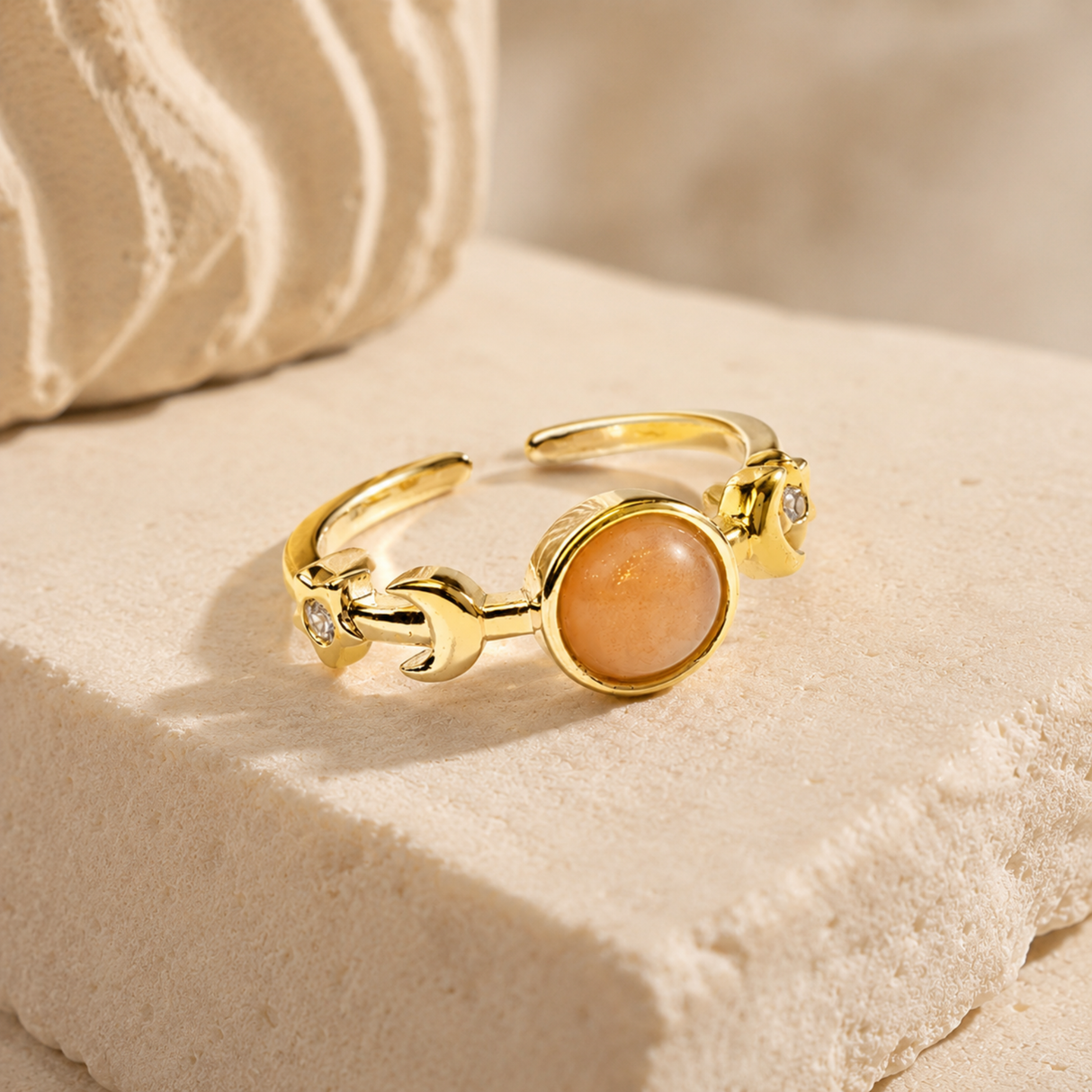 Sunstone Lunar Cycle Ring