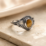 Adjustable Tiger Eye Ring