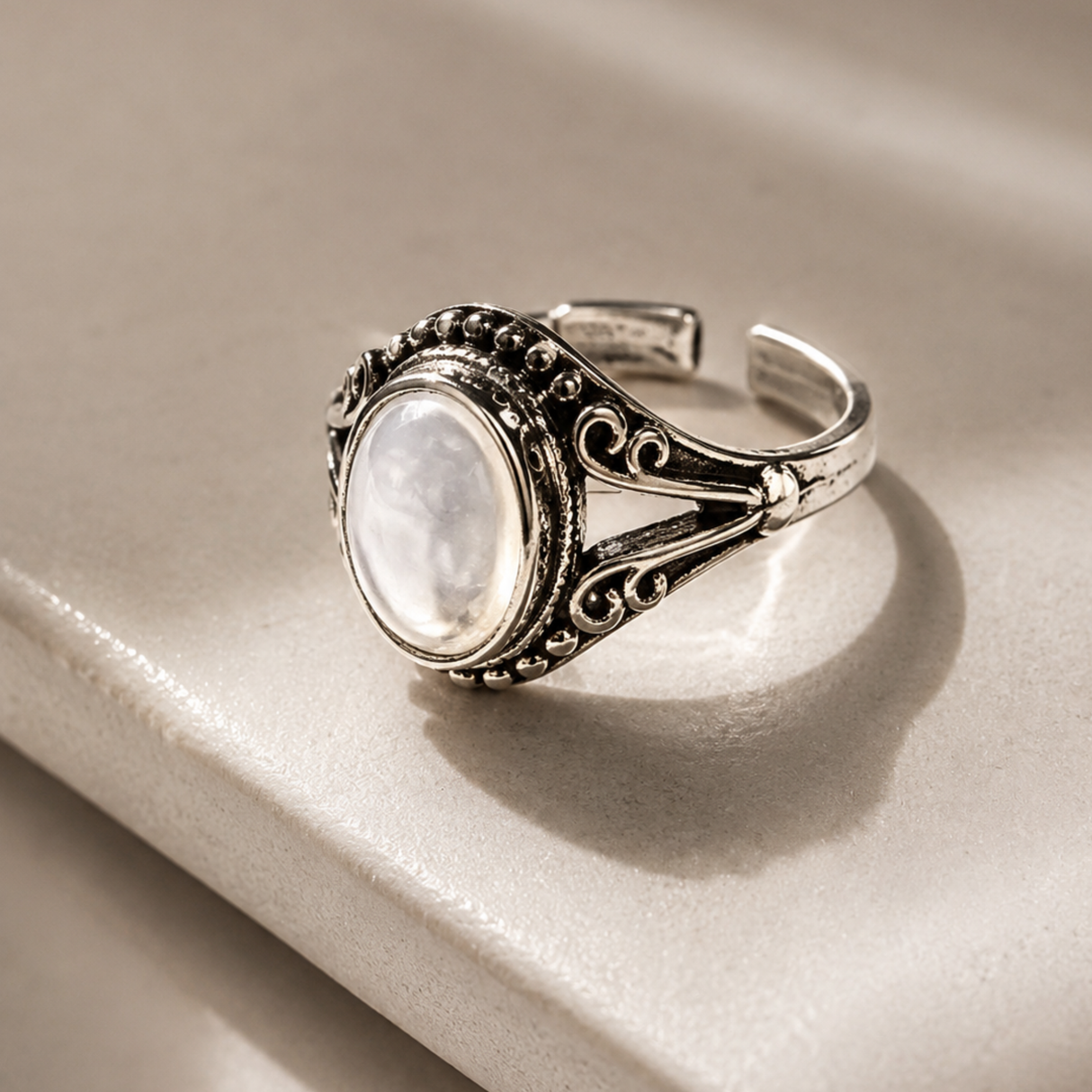 Natural Rock Crystal Gemstone Ring